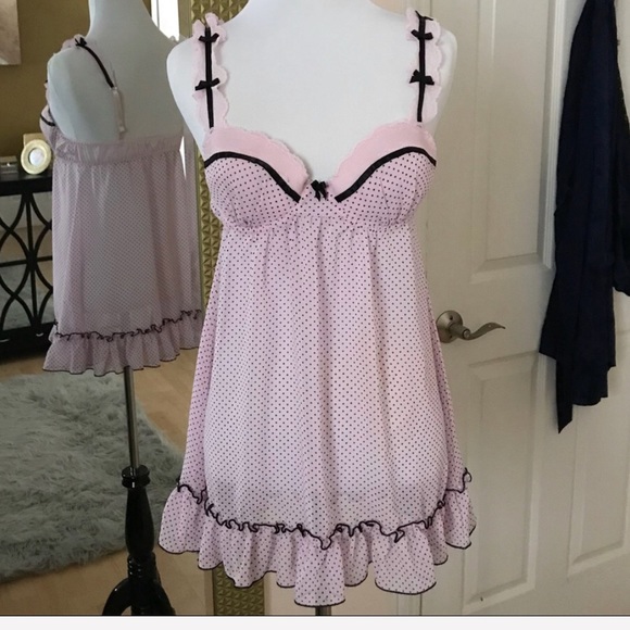 Linea Donatella Other - Linea Donatella pink & black babydoll chemise